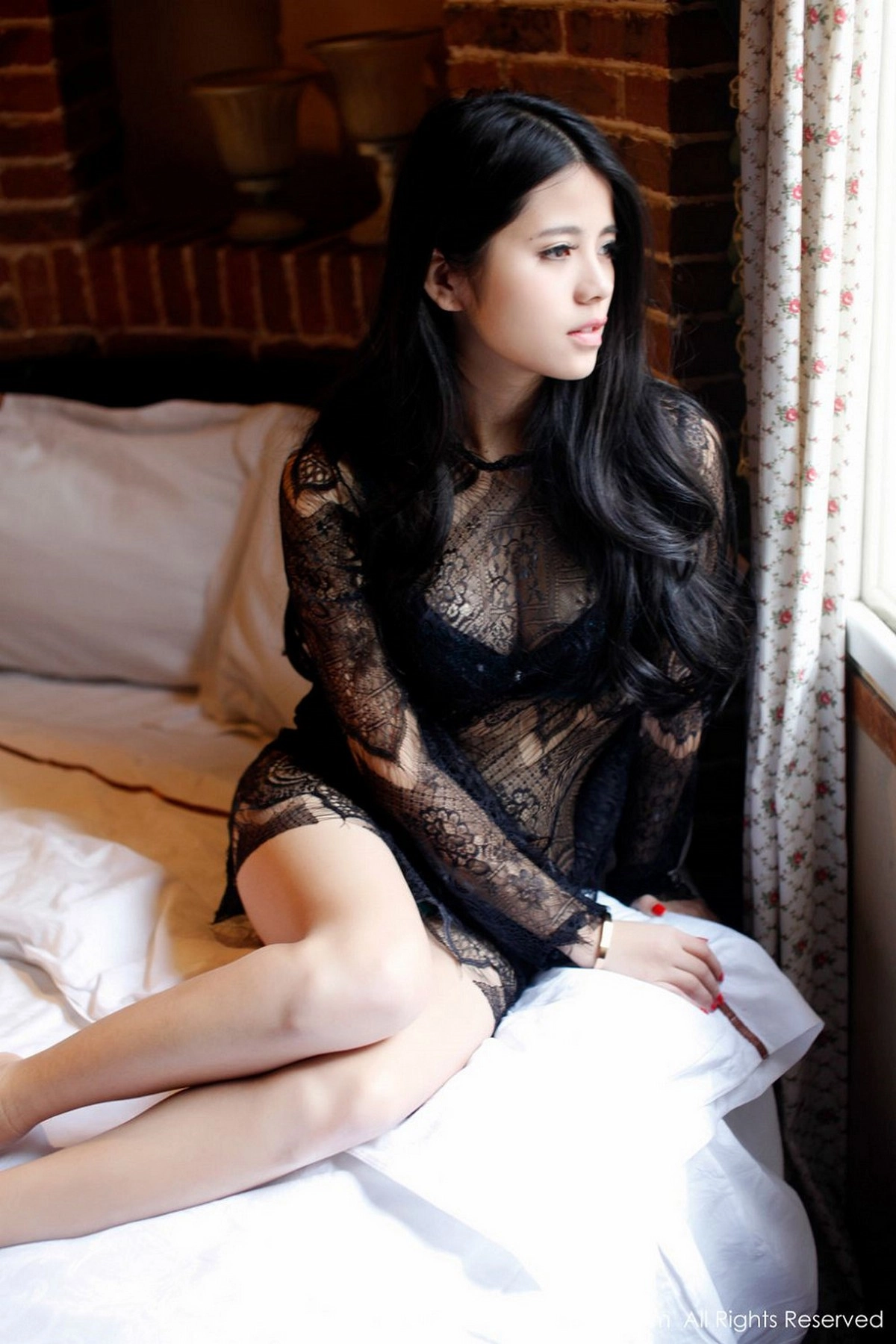 [XiuRen秀人网]No.265_妩媚尤物欧阳妮娜娜透视黑纱秀性感内衣傲人美胸写真89P-秀人集